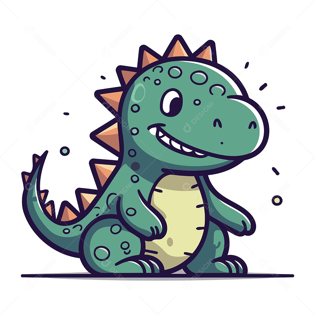 Dinossauro de Desenho Animado Ilustração Vetor EPS