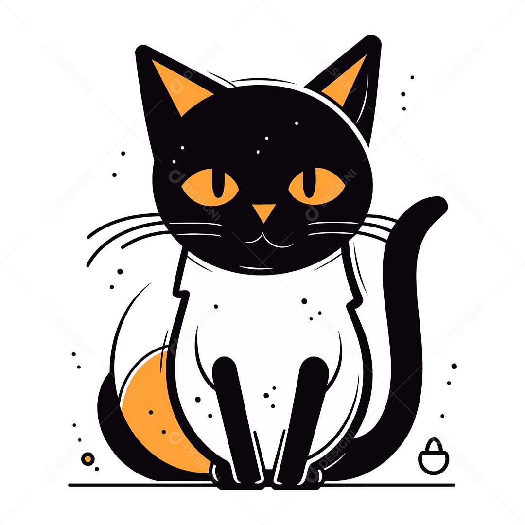 Gato de Desenho Animado Ilustração Vetor EPS