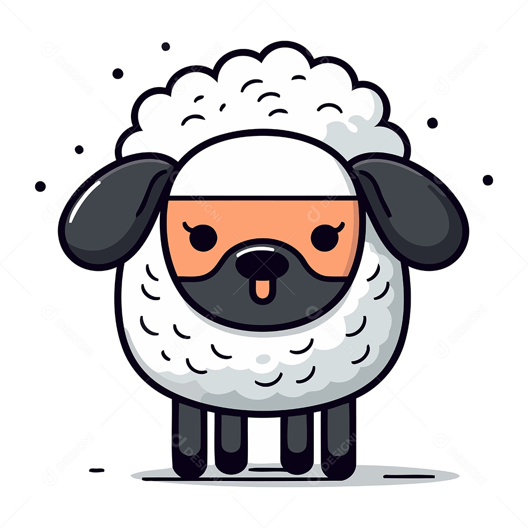 Ovelha de Desenho Animado Ilustração Vetor EPS