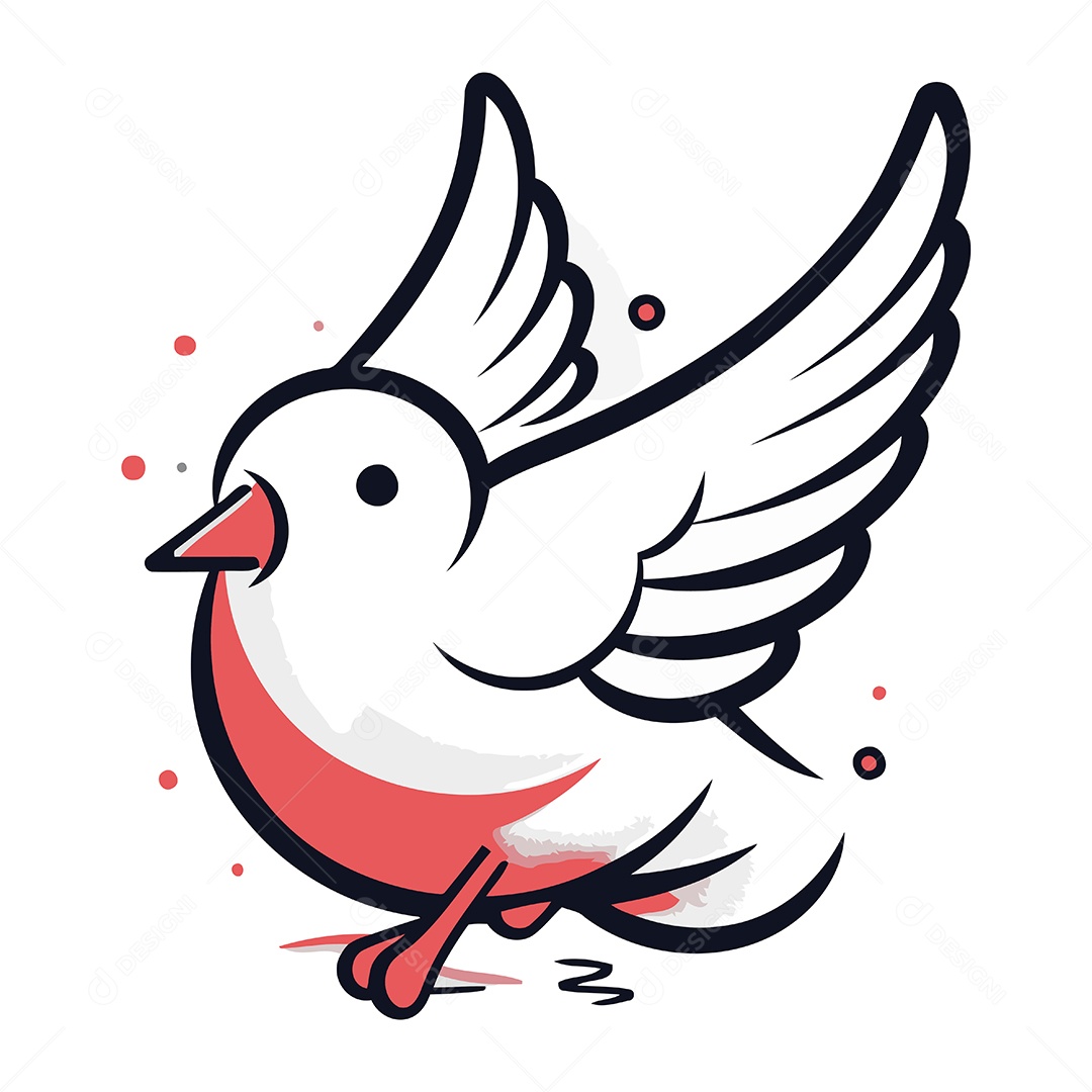Pomba de Desenho Animado Ilustração Vetor EPS