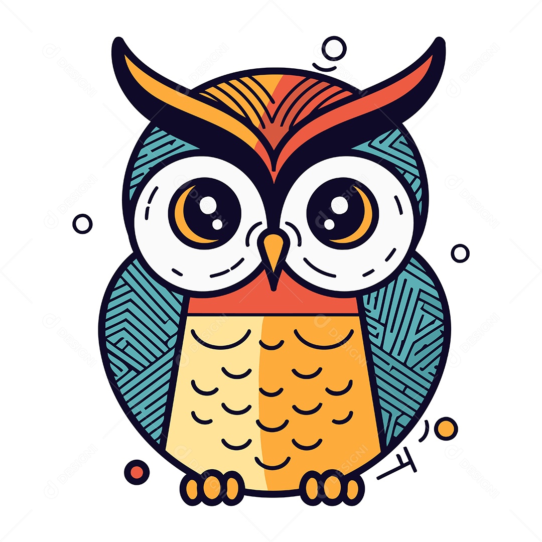 Coruja de Desenho Animado Ilustração Vetor EPS