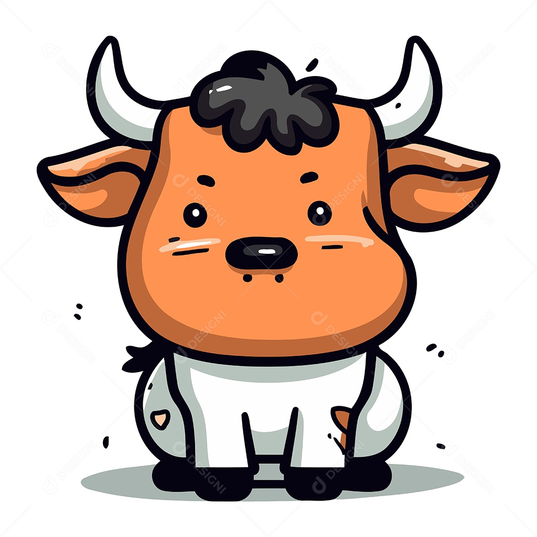 Vaca de Desenho Animado Ilustração Vetor EPS
