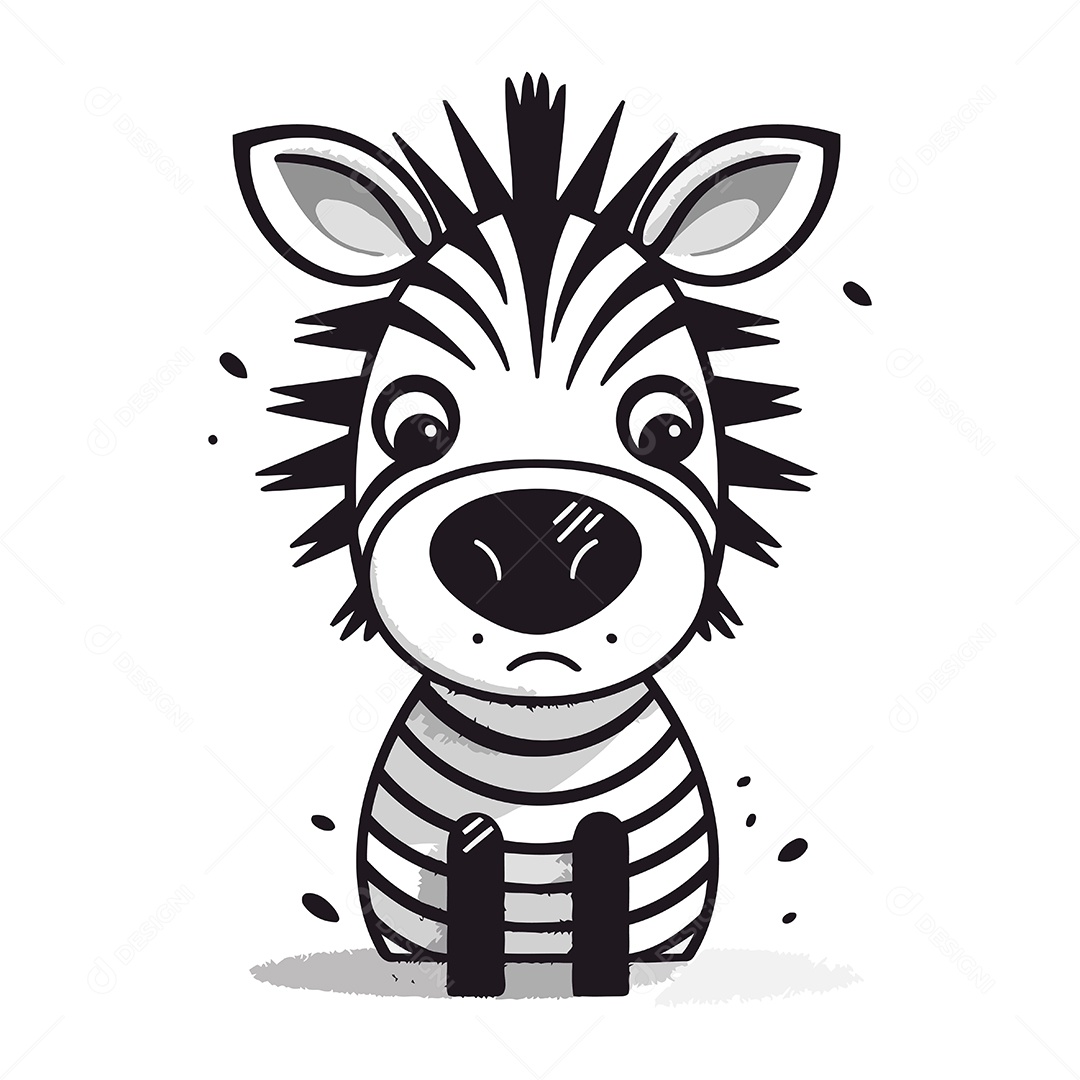 Zebra de Desenho Animado Ilustração Vetor EPS