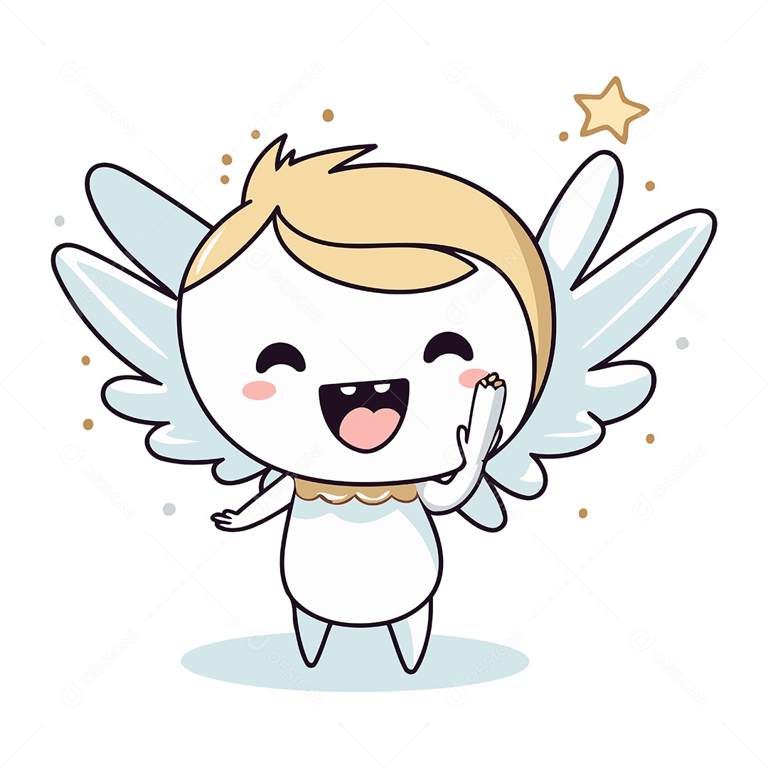Anjo de Desenho Animado Ilustração Vetor EPS