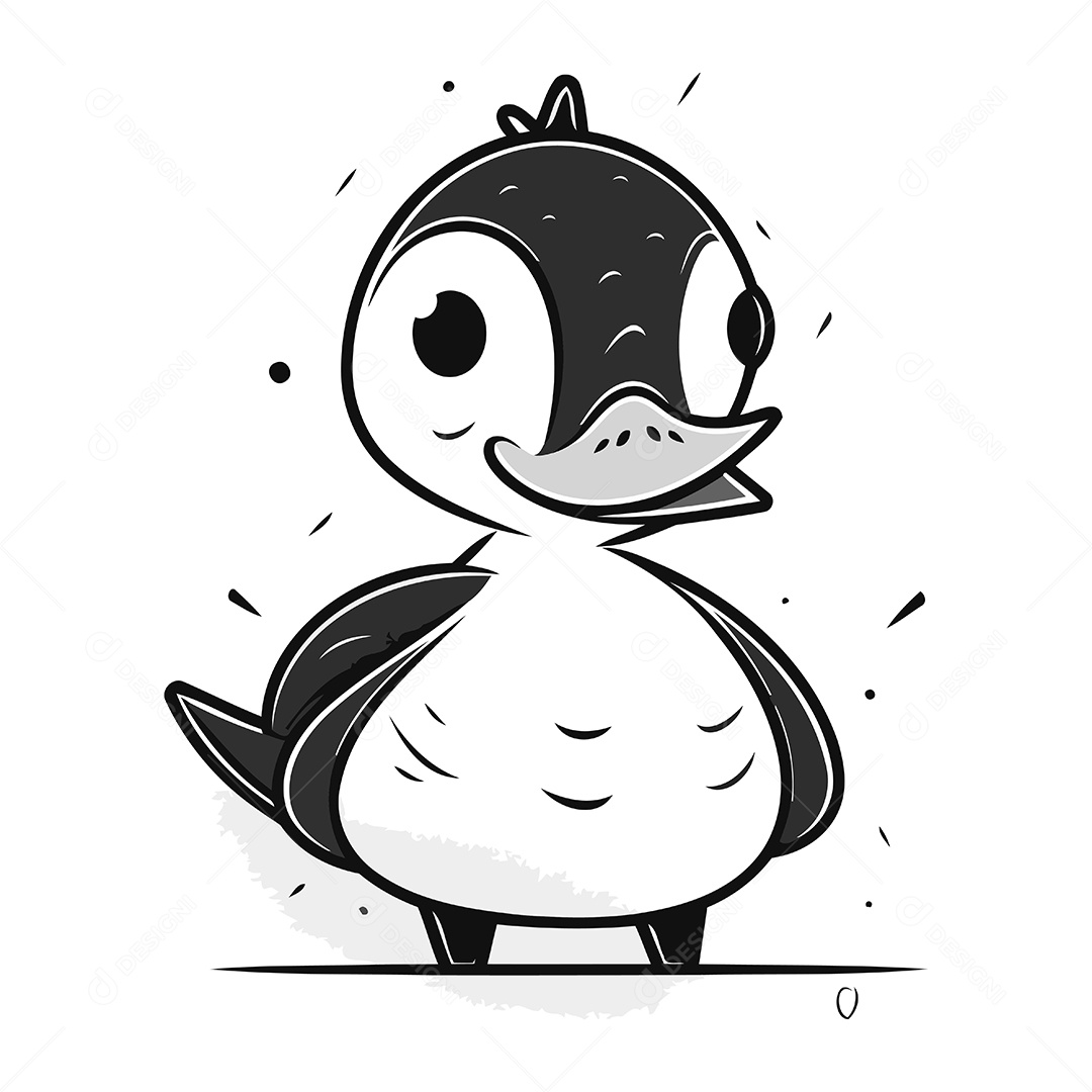 Pato de Desenho Animado Ilustração Vetor EPS