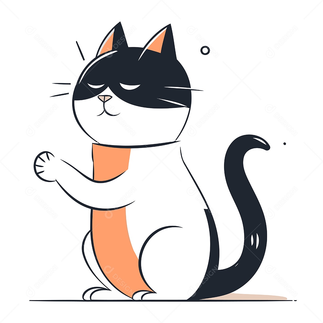 Gato de Desenho Animado Ilustração Vetor EPS