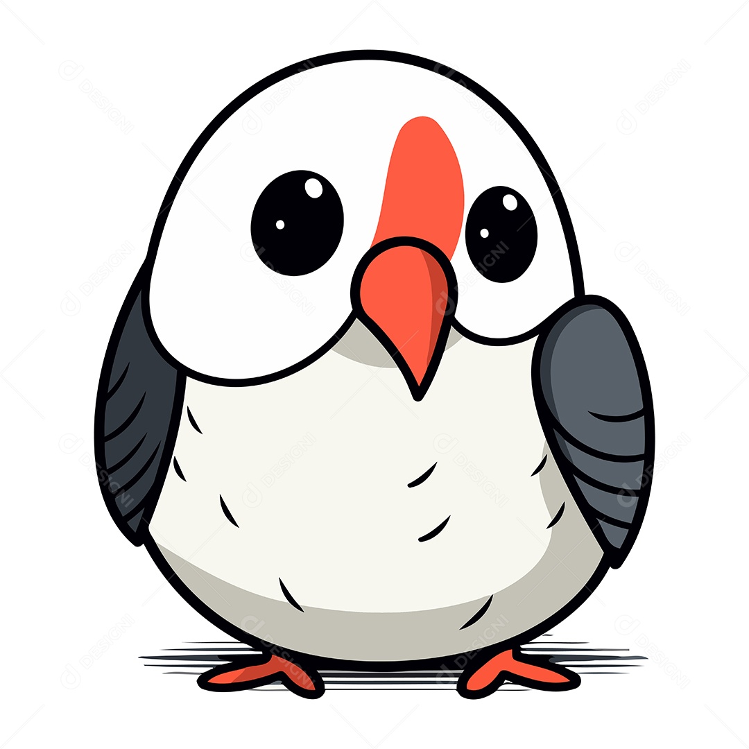 Pássaro Fofo de Desenho Animado Ilustração Vetor EPS