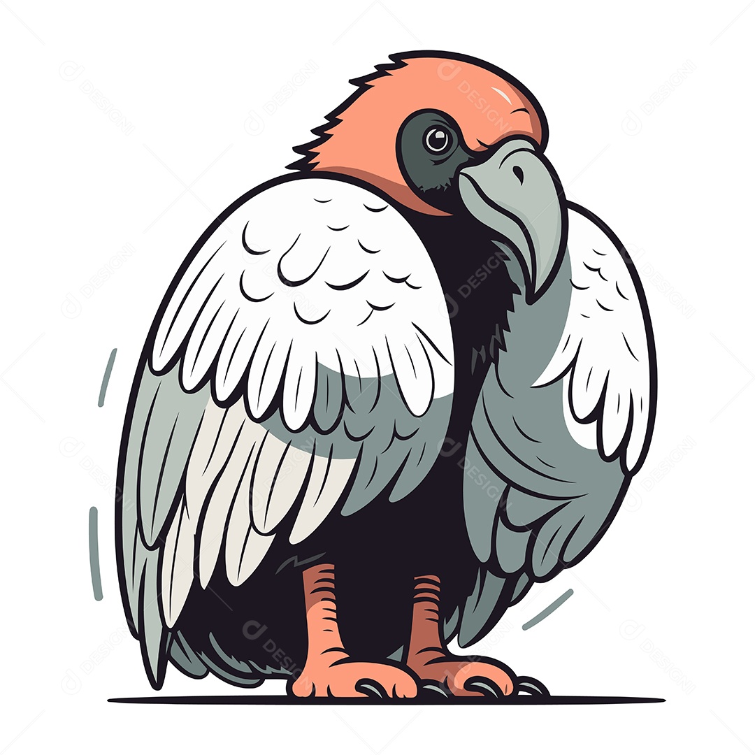 Abutre de Desenho Animado Ilustração Vetor EPS