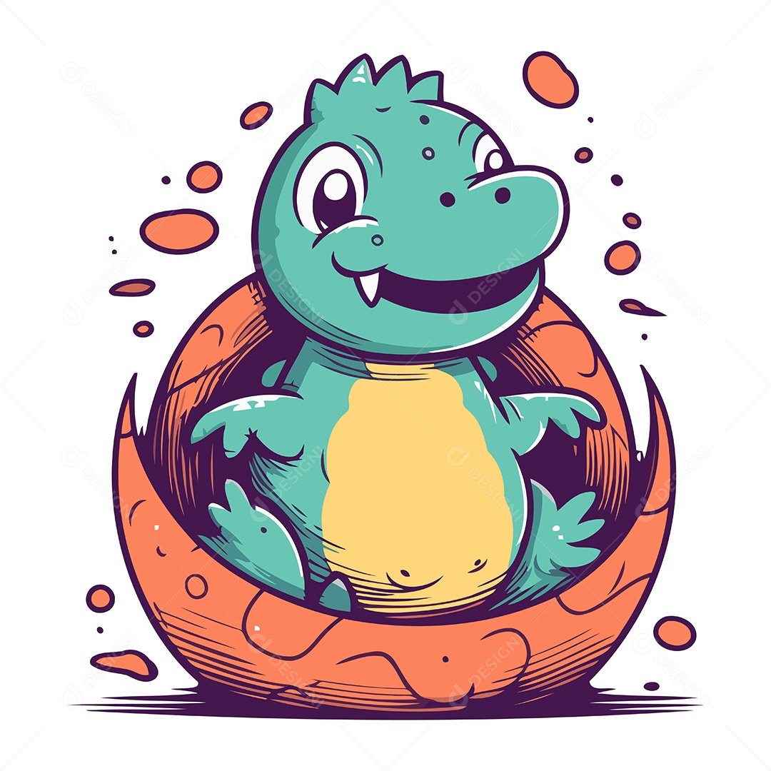 Dinossauro de Desenho Animado Ilustração Vetor EPS