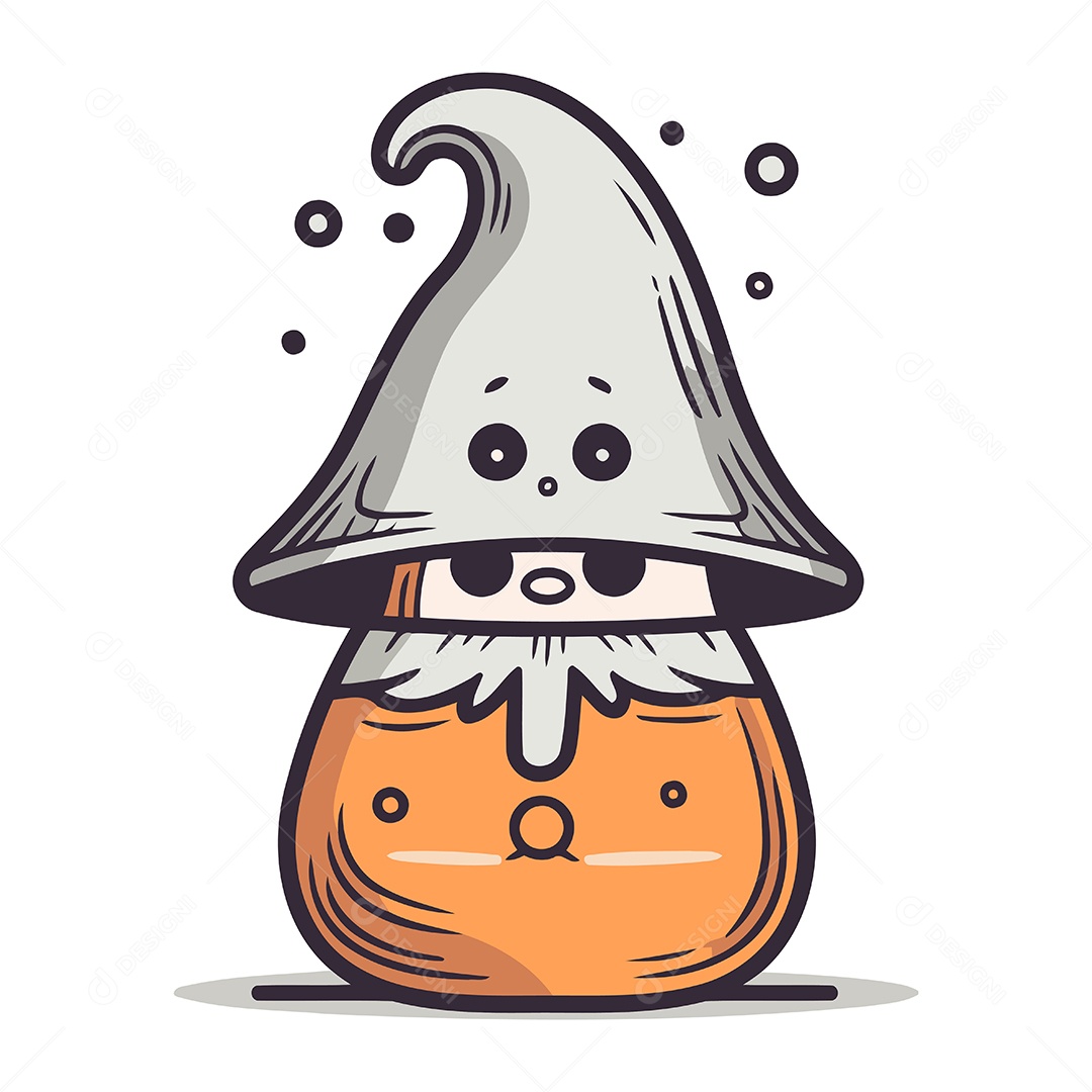 Gnomozinho Fofo em uma Poção Mágica Ilustração Vetor EPS
