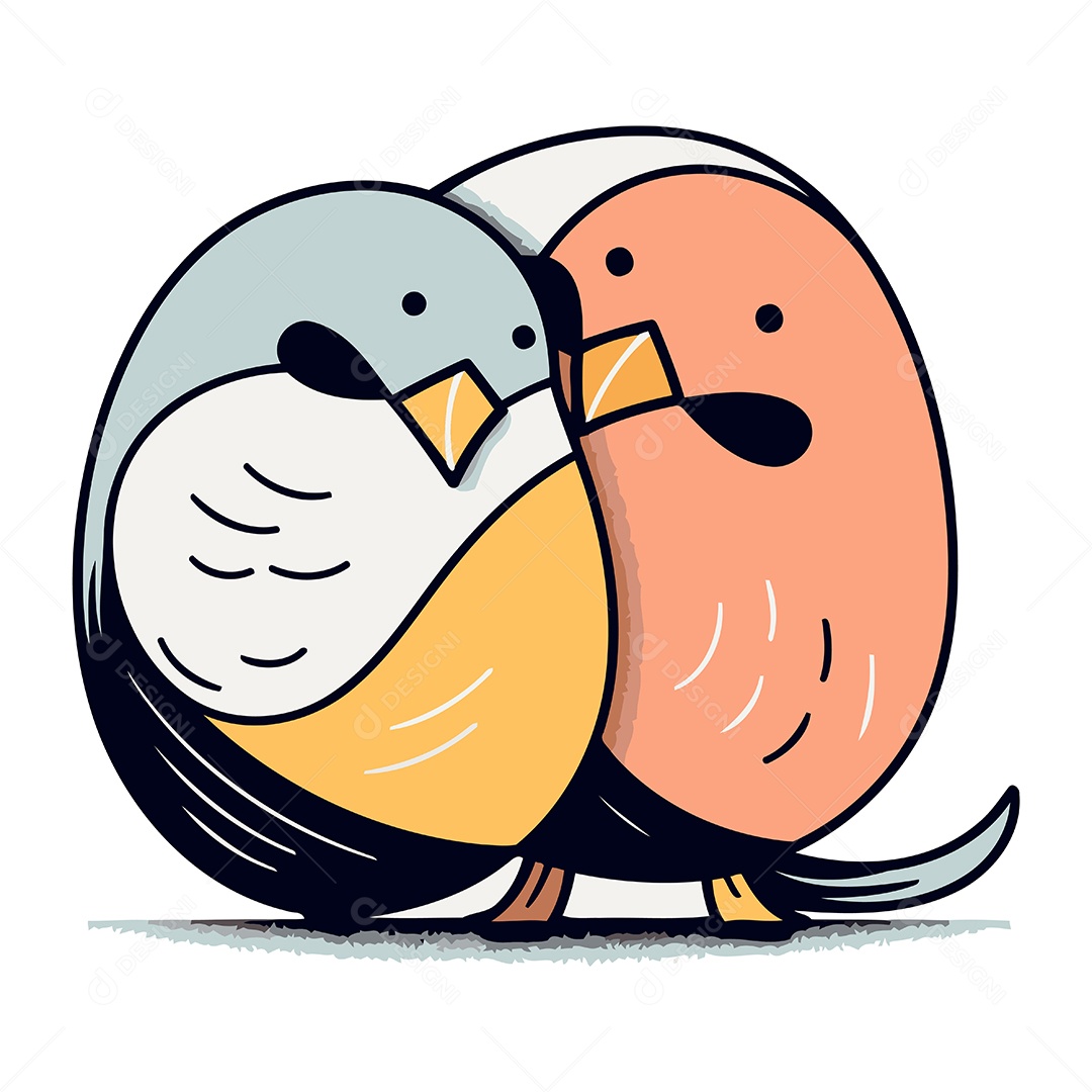 Pássaros de Desenho Animado Ilustração Vetor EPS