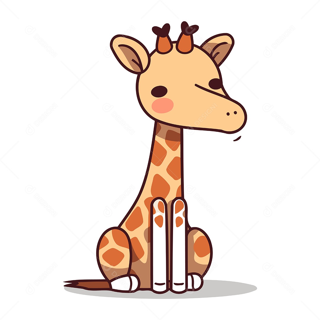 Girafa de Desenho Animado Ilustração Vetor EPS