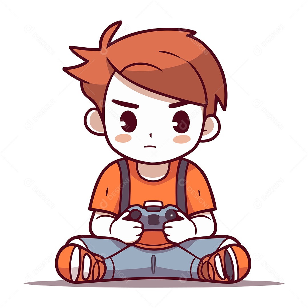 Menino Jogando Videogame Ilustração Vetor EPS