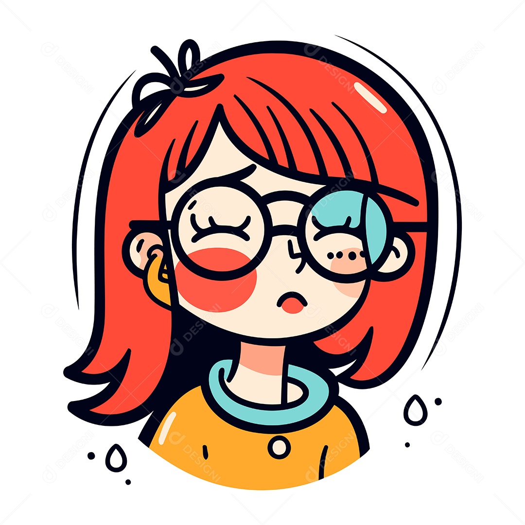 Menina Bonitinha com Óculos Ilustração Vetor EPS