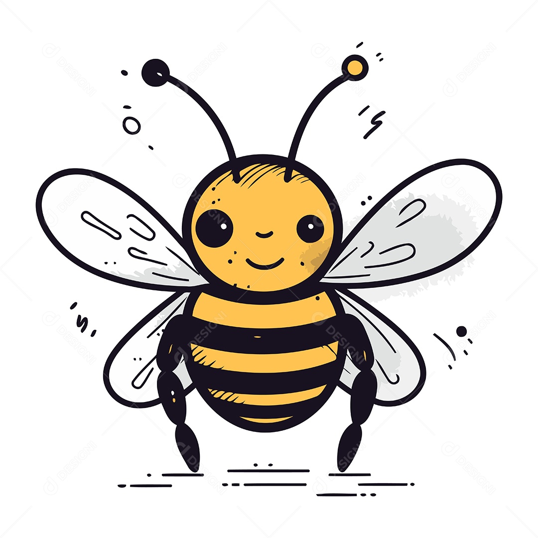 Abelha de Desenho Animado Ilustração Vetor EPS