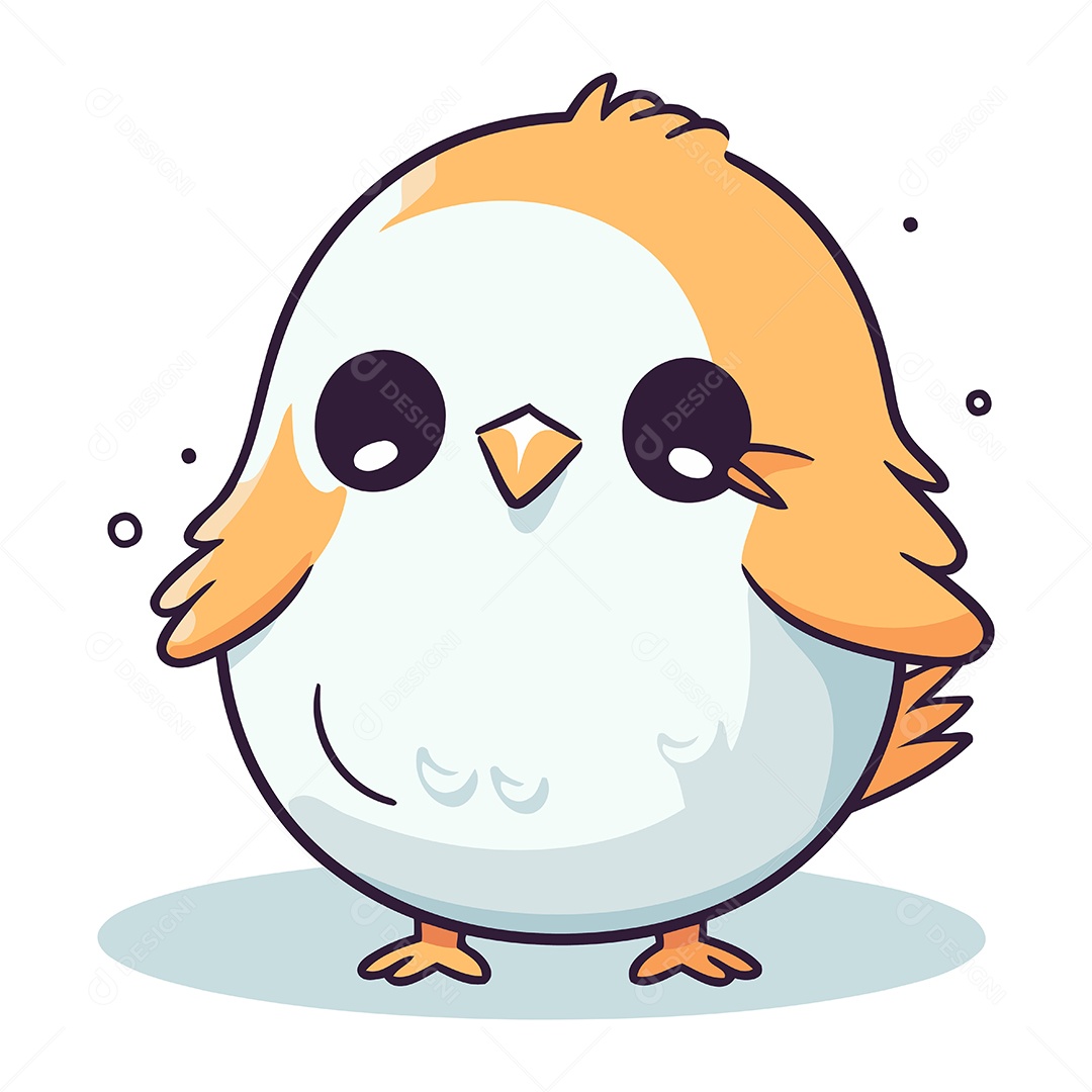 Pintinho Fofo de Desenho Animado Ilustração Vetor EPS