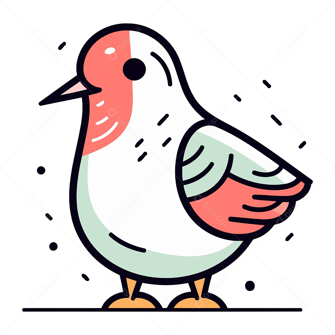 Pombo de Desenho Animado Ilustração Vetor EPS