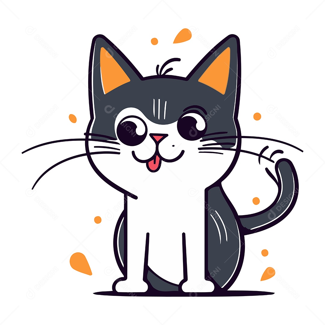 Gato de Desenho Animado Ilustração Vetor EPS
