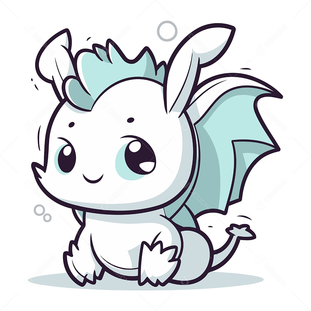 Dragão de Desenho Animado Ilustração Vetor EPS