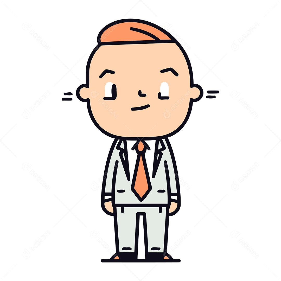 Homem de Negócio Desenho Animado Ilustração Vetor EPS