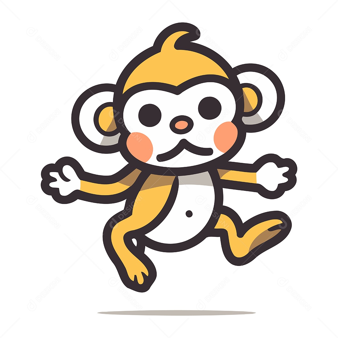 Macaco de Desenho Animado Ilustração Vetor EPS