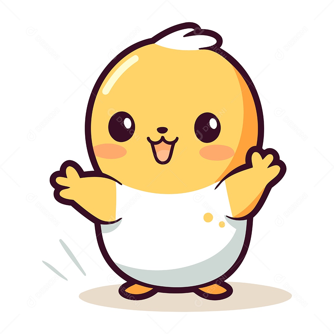 Pintinho de Desenho Animado Ilustração Vetor EPS