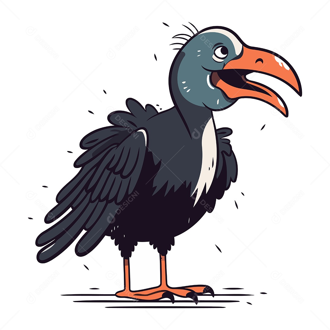 Abutre de Desenho Animado Ilustração Vetor EPS