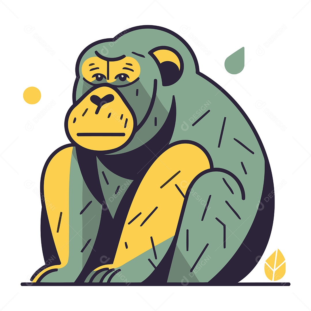 Macaco de Desenho Animado Ilustração Vetor EPS