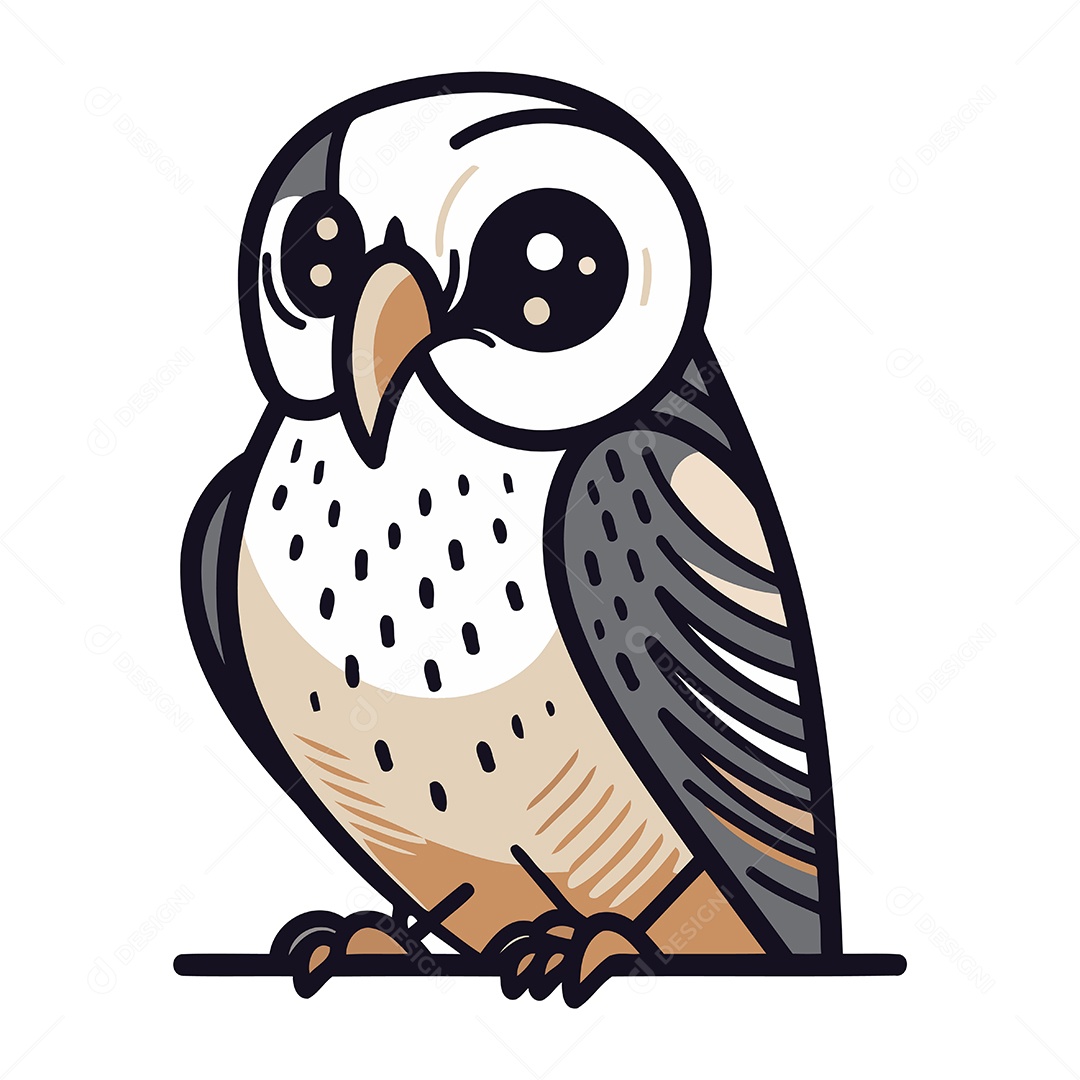 Coruja de Desenho Animado Ilustração Vetor EPS