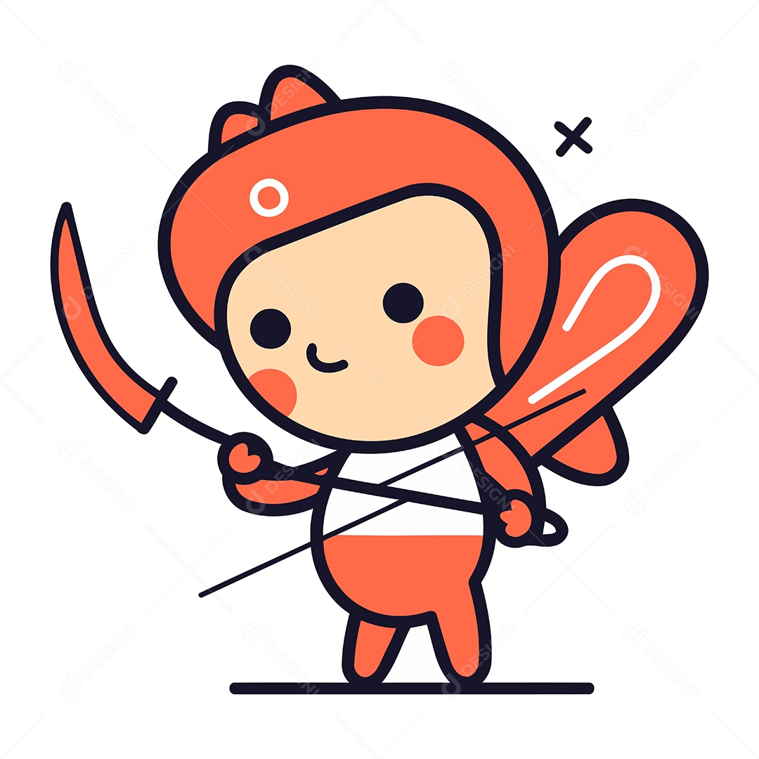 Cupido Bonitinho com Arco e Flecha Ilustração Vetor EPS