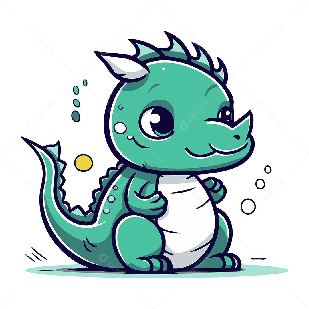 Dragão de Desenho Animado Ilustração Vetor EPS