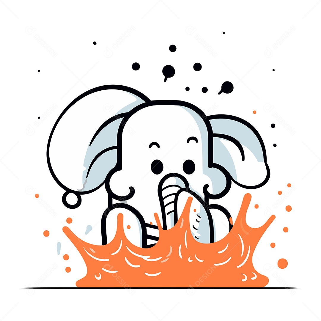 Elefante de Desenho Animado Ilustração Vetor EPS
