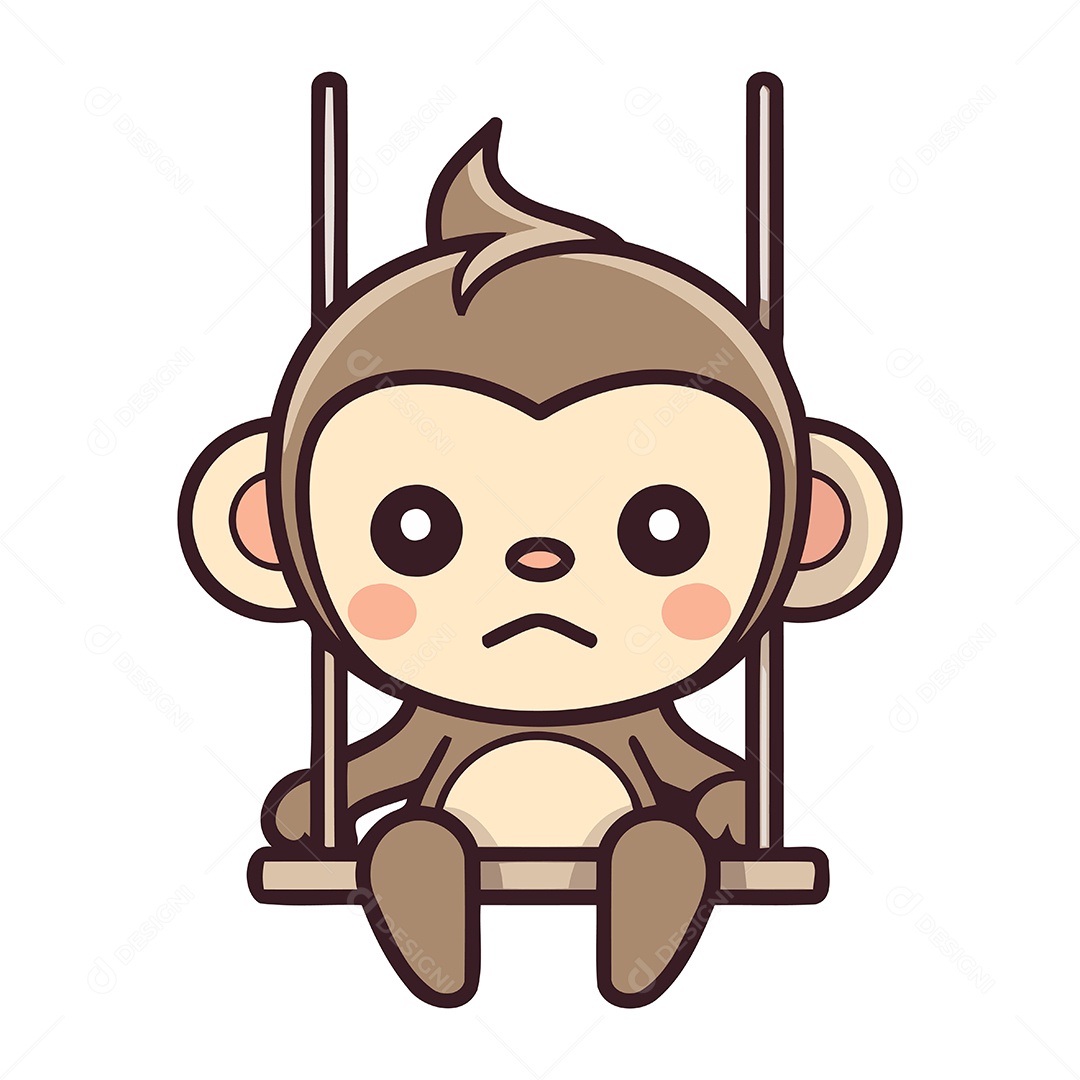 Macaco de Desenho Animado Ilustração Vetor EPS