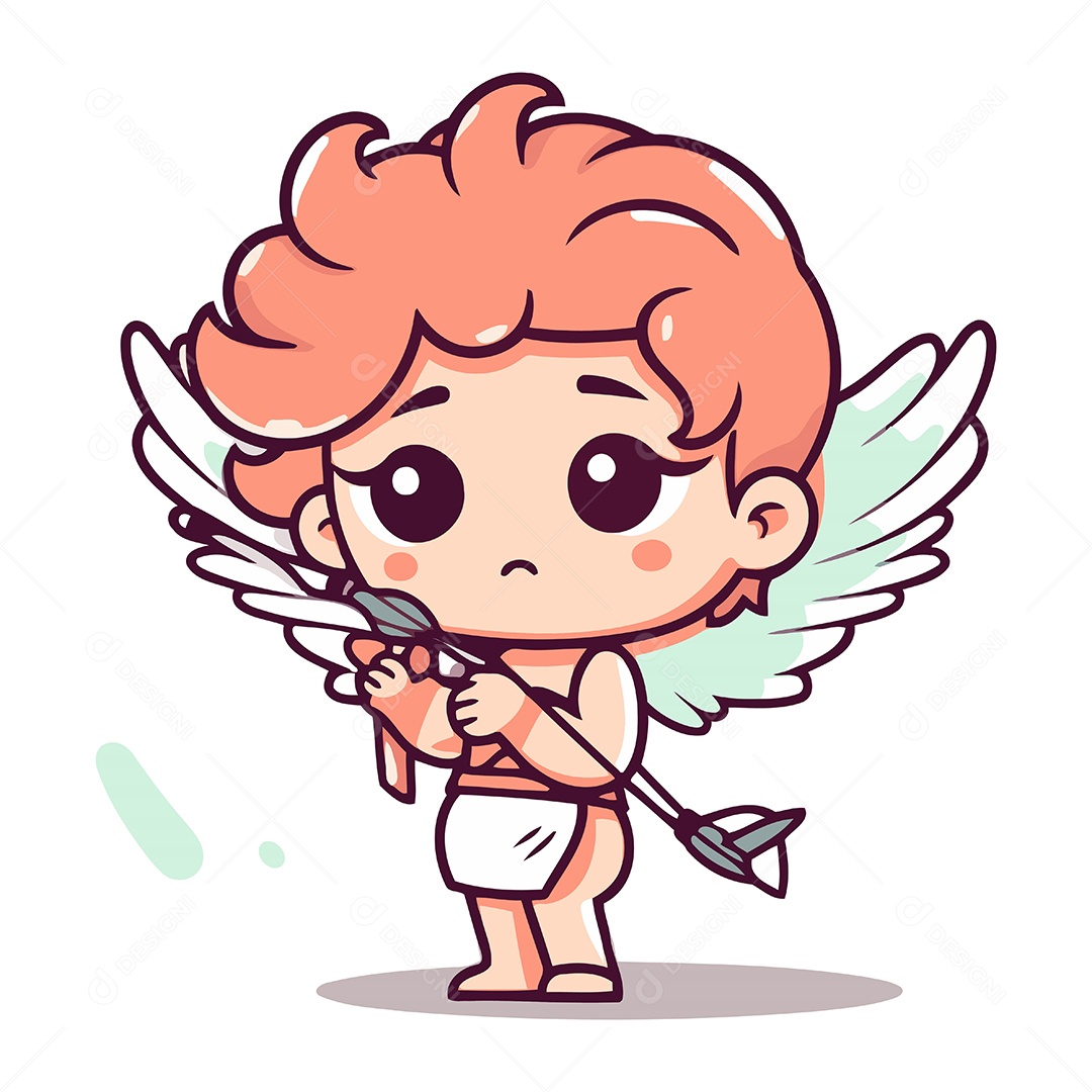 Cupido com Arco e Flecha Ilustração Vetor EPS