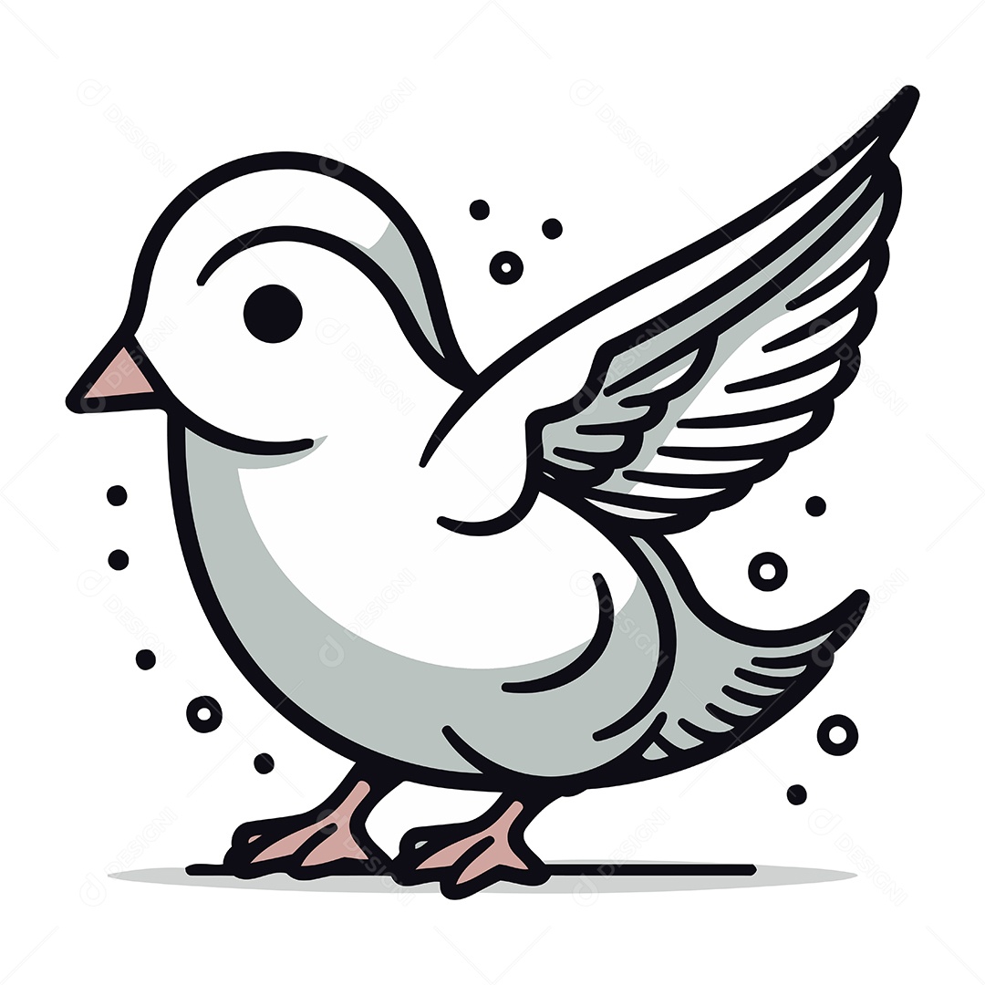 Pombo de Desenho Animado Ilustração Vetor EPS