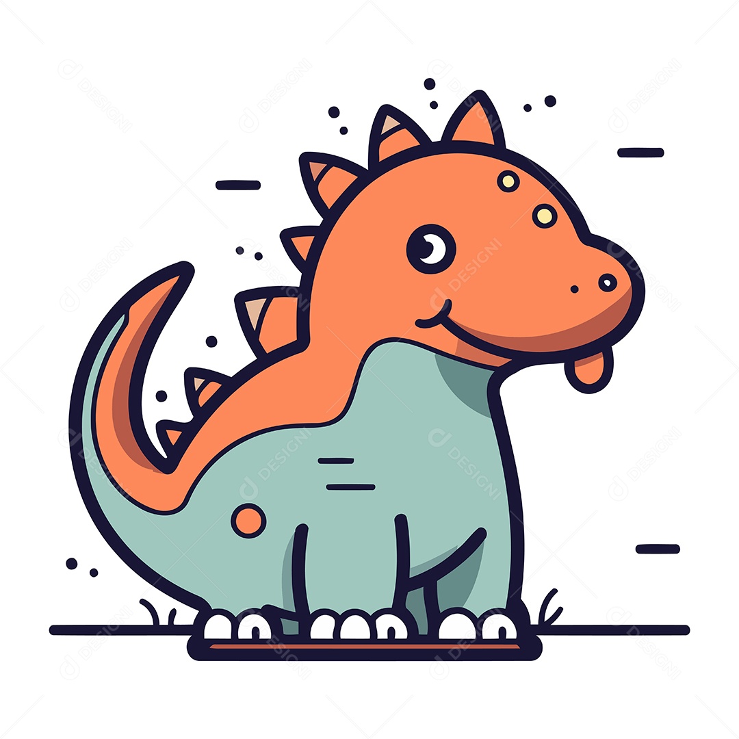 Dinossauro de Desenho Animado Ilustração Vetor EPS