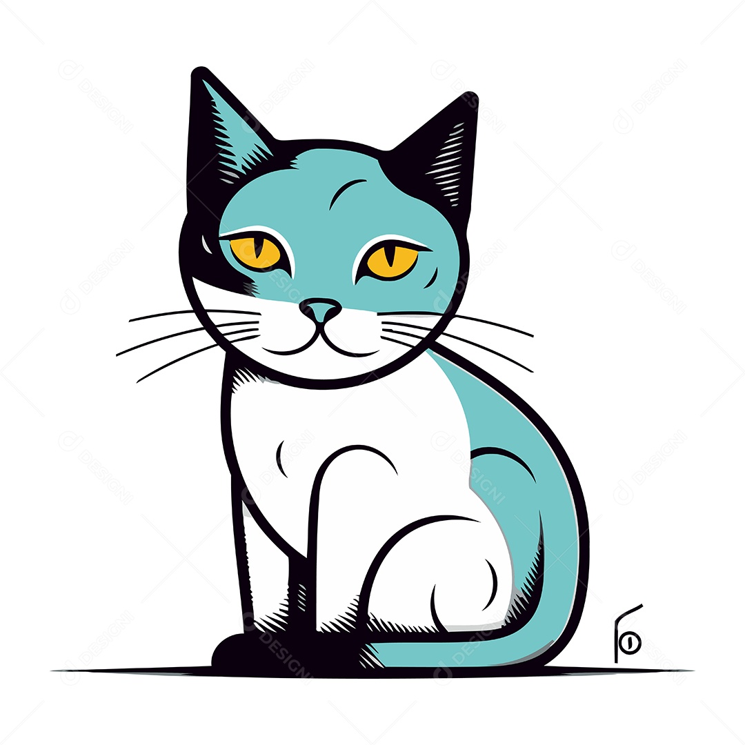 Gato de Desenho Animado Ilustração Vetor EPS