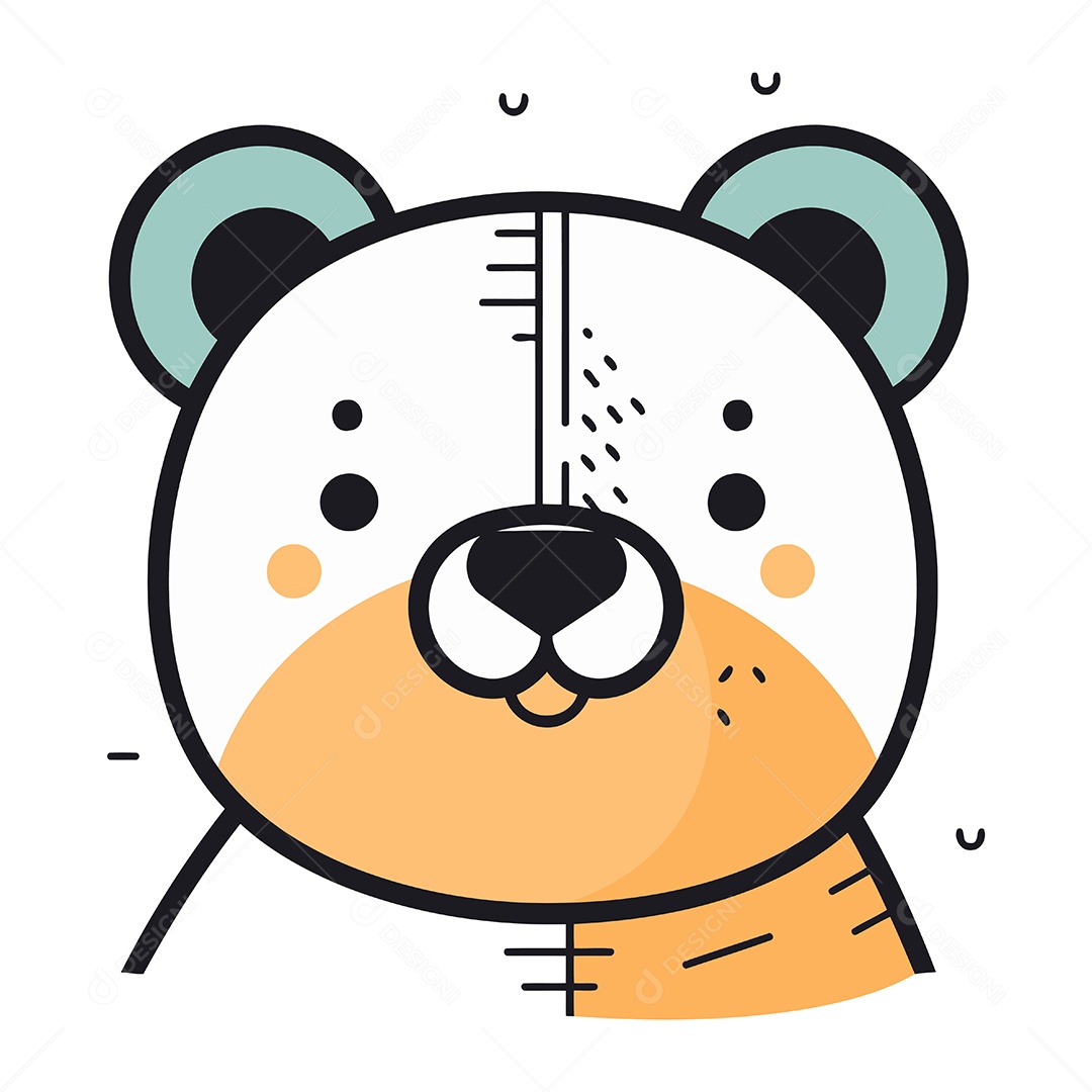 Urso Panda de Desenho Animado Ilustração Vetor EPS