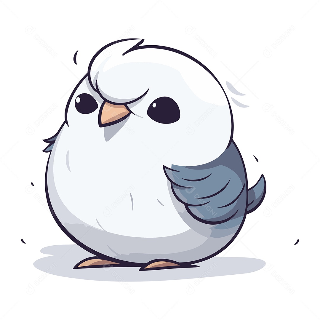 Passarinho Fofo de Desenho Animado Ilustração Vetor EPS