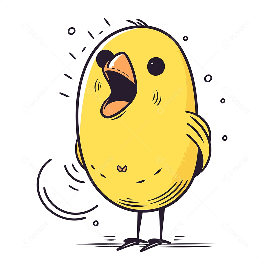 Pintinho de Desenho Animado Ilustração Vetor EPS