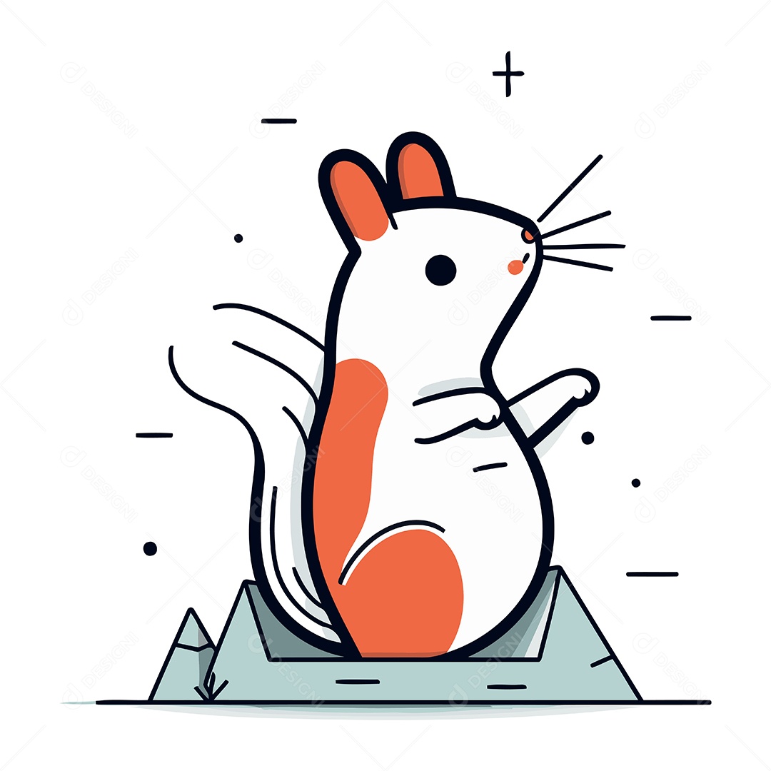 Hamster de Desenho Animado Ilustração Vetor EPS