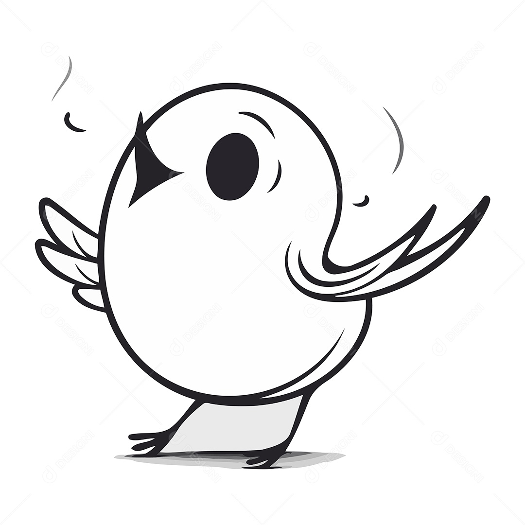 Passarinho de Desenho Animado Ilustração Vetor EPS