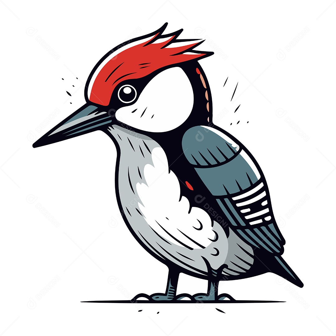 Pica Pau de Desenho Animado Ilustração Vetor EPS