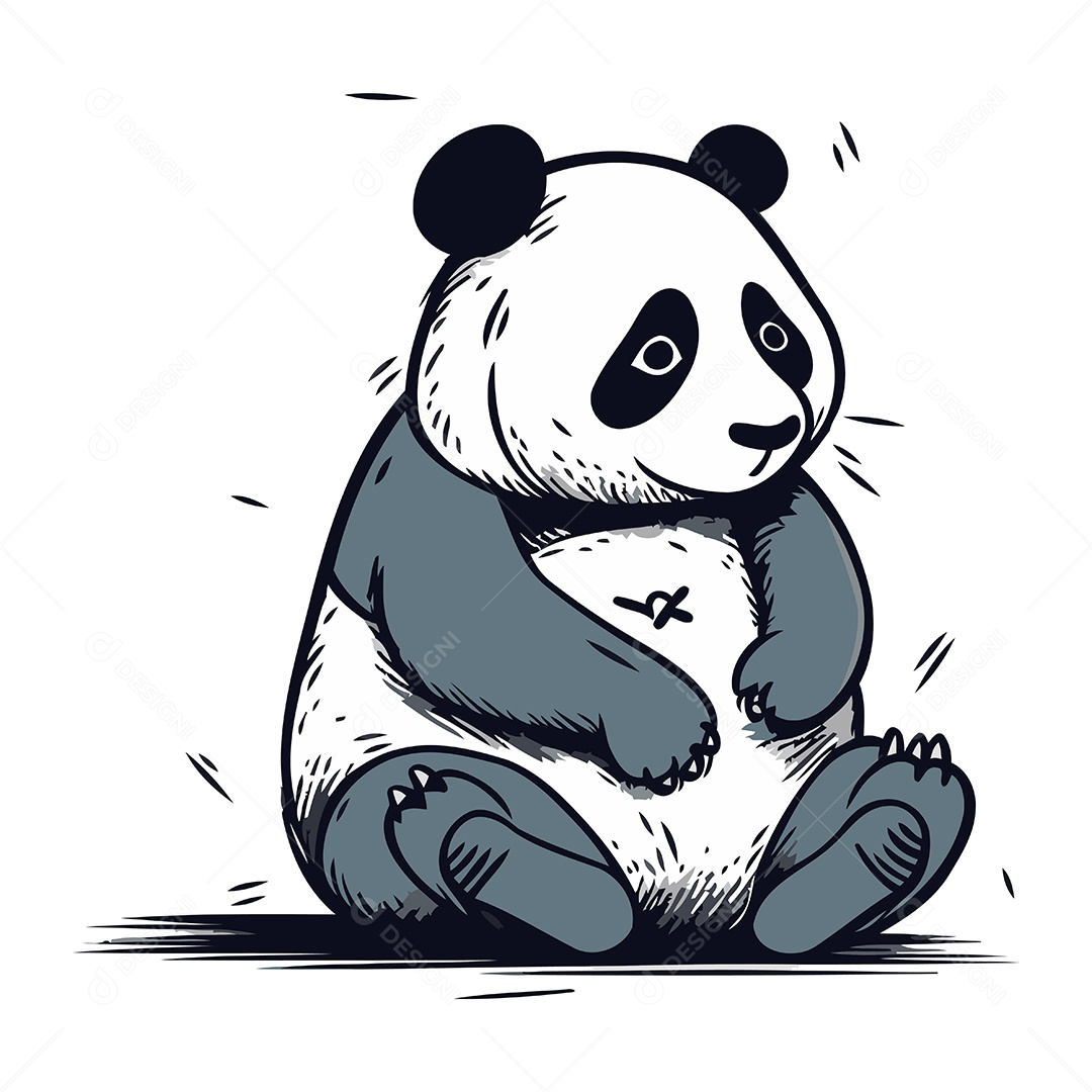 Urso Panda de Desenho Animado Ilustração Vetor EPS
