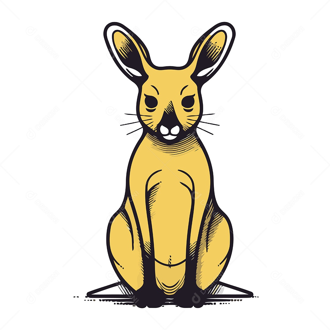Canguru de Desenho Animado Ilustração Vetor EPS