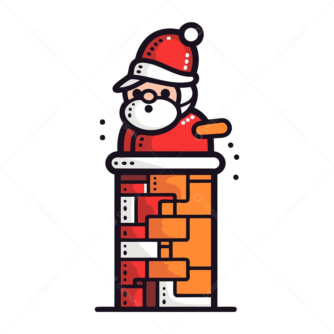 Papai Noel em uma Chaminé Ilustração Vetor EPS