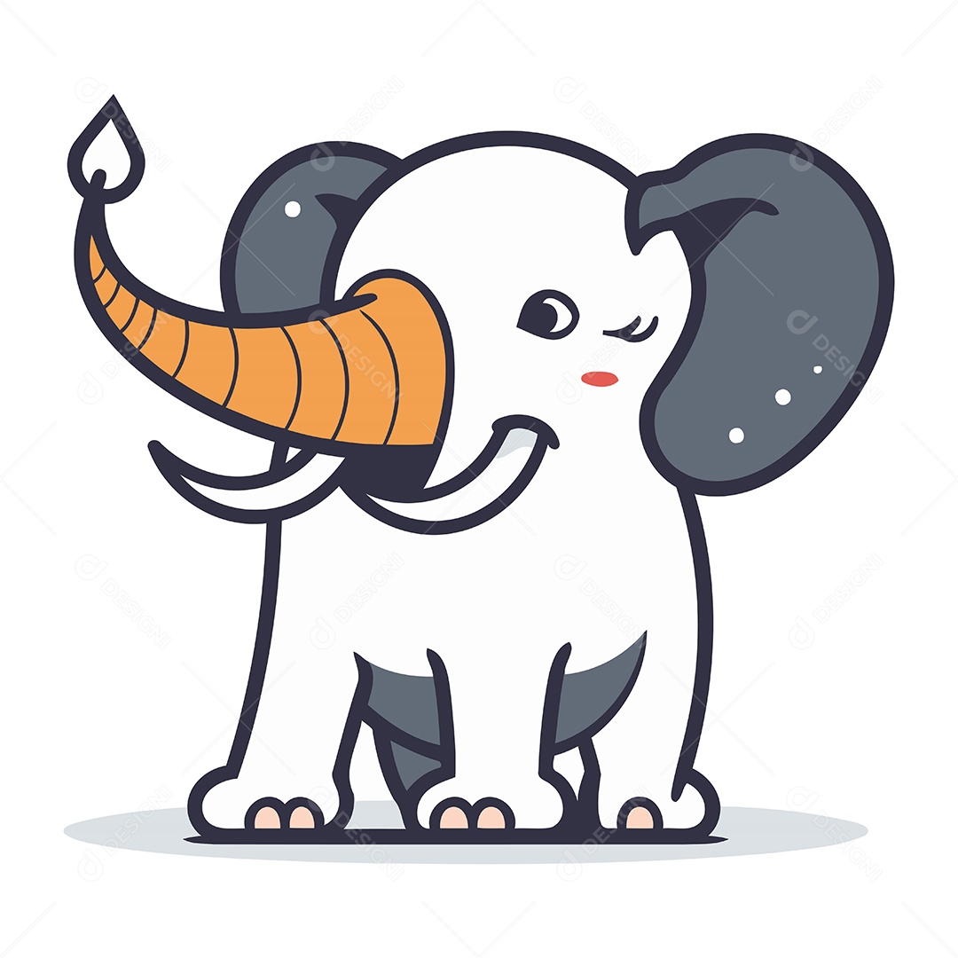 Elefante de Desenho Animado Ilustração Vetor EPS