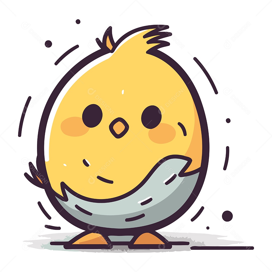 Pintinho de Desenho Animado Ilustração Vetor EPS