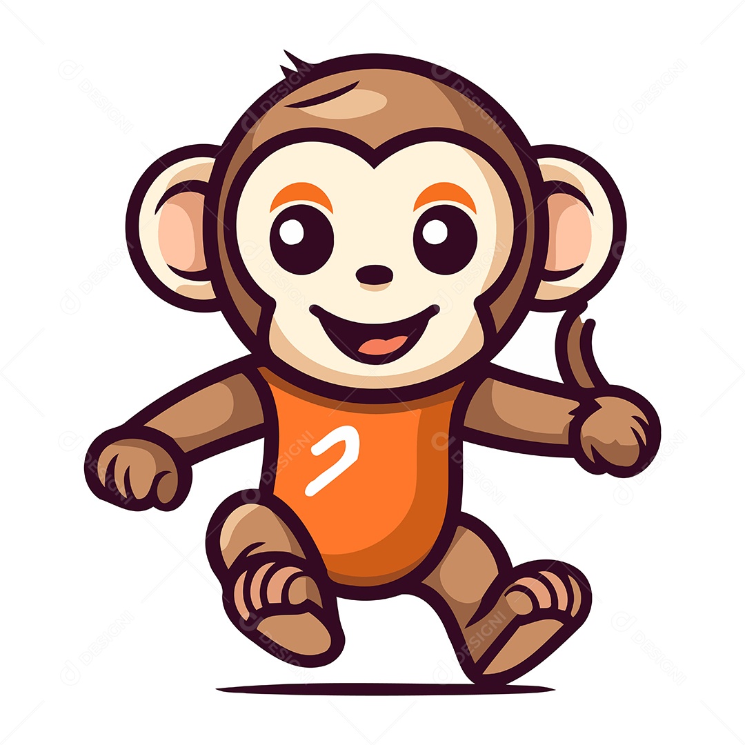 Macaco de Desenho Animado Ilustração Vetor EPS