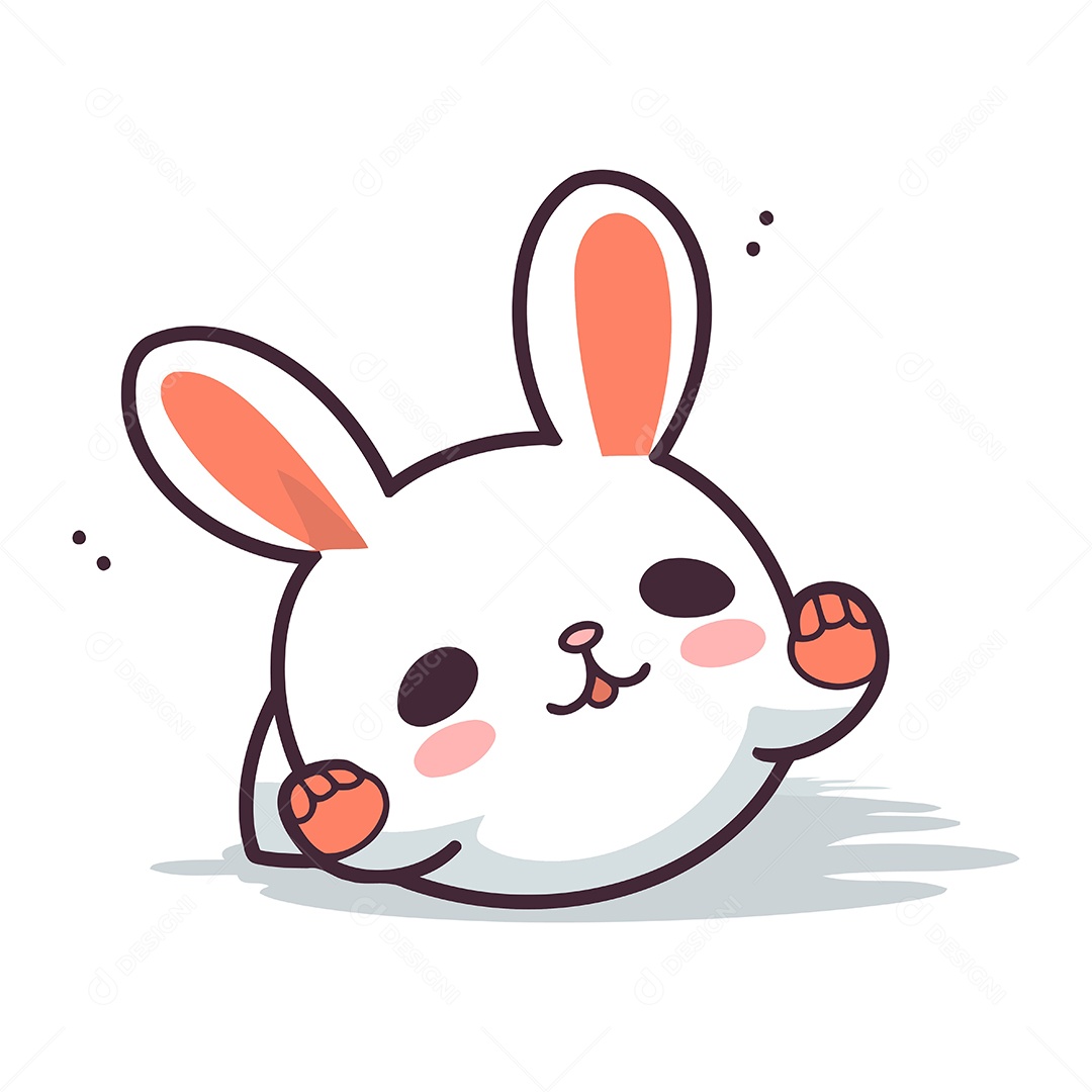 Coelho Fofo de Desenho Animado Ilustração Vetor EPS